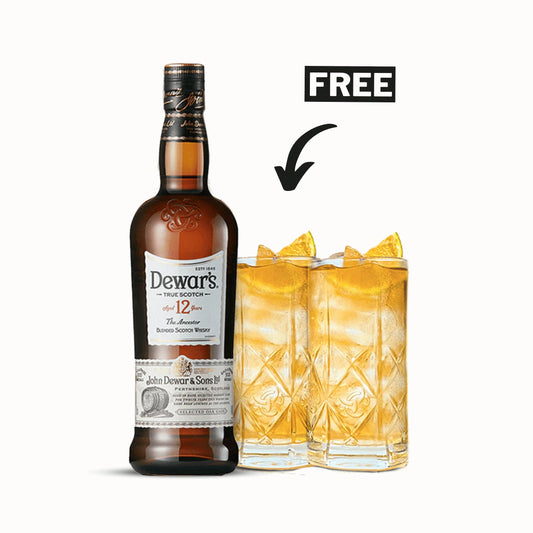 DEWAR'S 12 YEARS OLD + GLASSES 75CL