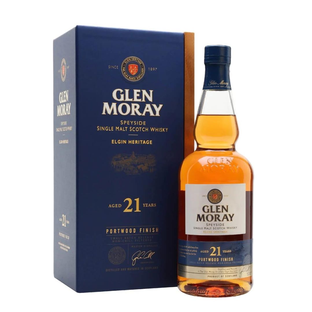 GLEN MORAY 21 YEARS OLD PORT WOOD FINISH 70CL