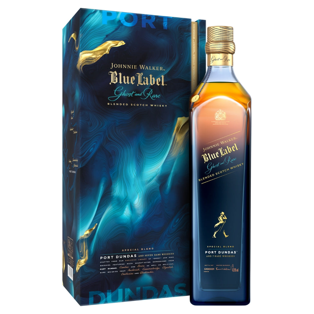 JOHNNIE WALKER BLUE LABEL 'GHOST AND RARE' PORT DUNDAS 75CL