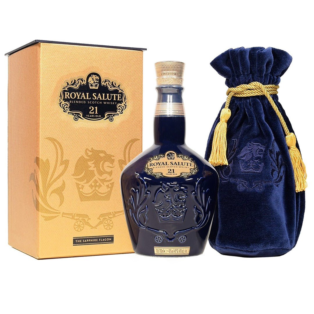 ROYAL SALUTE 21 YEAR OLD THE SAPPHIRE FLAGON 75CL