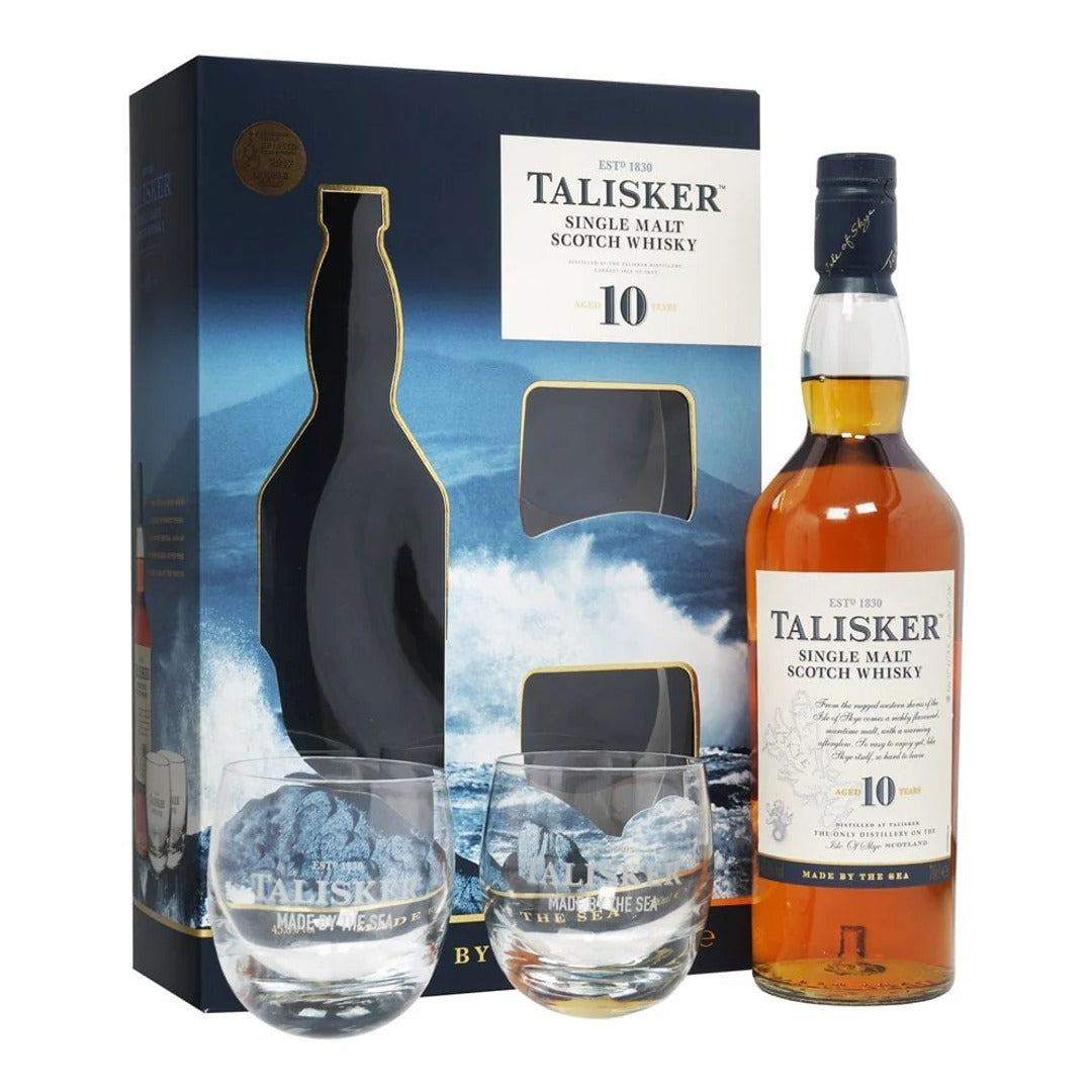 TALISKER 70CL 10 YEARS + 2 GLASSES