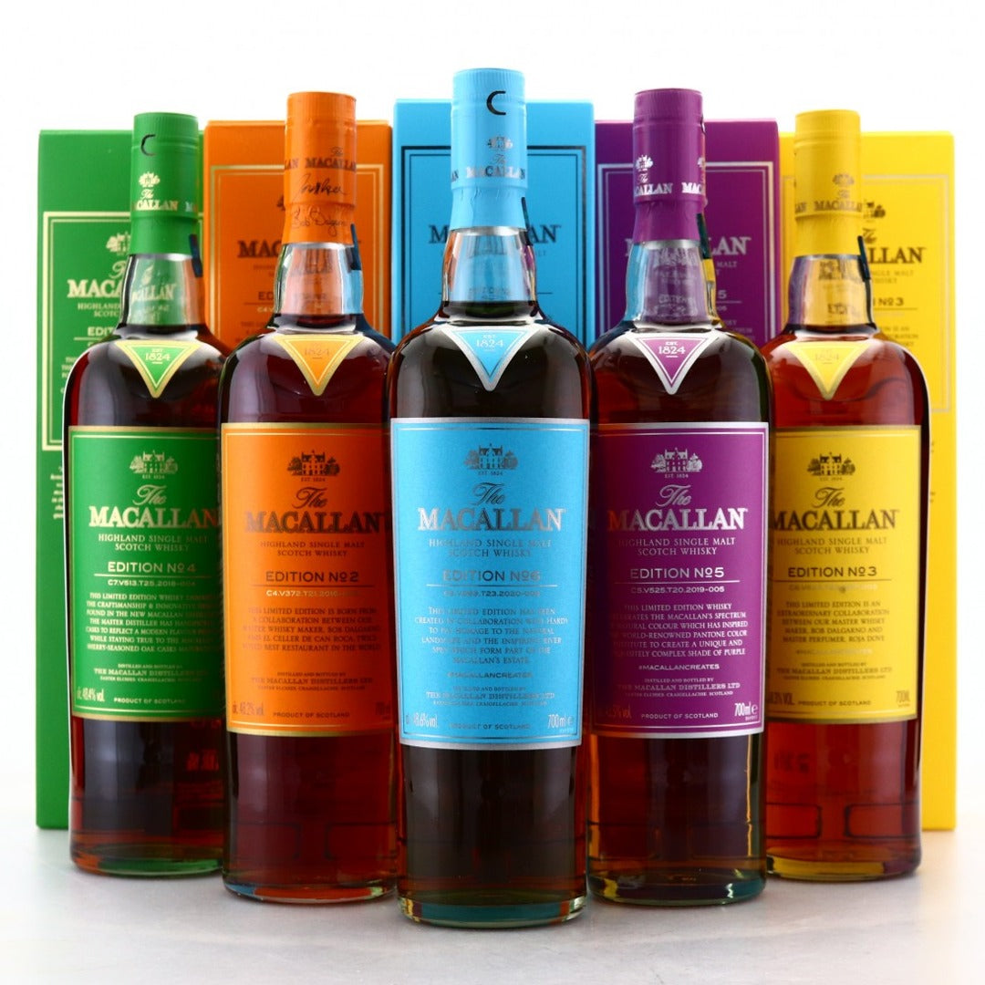 THE MACALLAN EDITION NUMBER 2,3,4,5,6 5X70CL